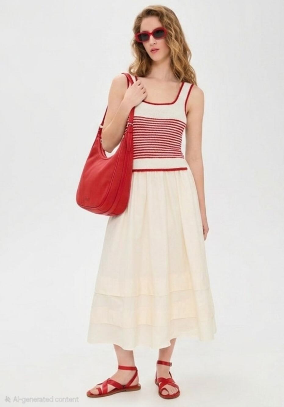 Moon River for Anthropologie Striped Knit Top Midi Dress. Size L. Ret $118.